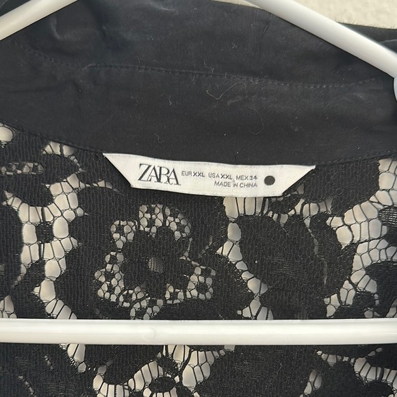 Zara Black Lace Button-Up Dress XXl - Picture 2 of 10